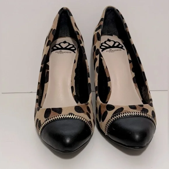 Fergalicious Leopard Print Stiletto Heels - Size 6 - Picture 7 of 11